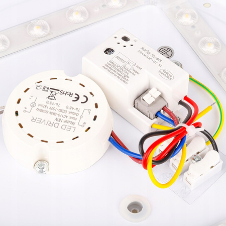 Stropní svítidlo Plafond 1x E27 s čidlem pohybu kulaté bílé LOBO Masterled