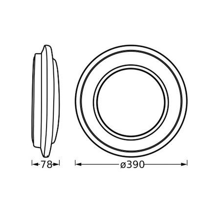 Stropní svítidlo LED Plafond s povrchovou montáží 24W 1450lm 3000K Warm Black 39cm Orbis Ledvance