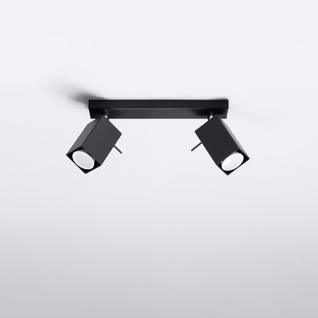 Svítidlo pro povrchovou montáž MERIDA 2 2xGU10 Reflektor halogenový pohyblivý minimalistický černý SOLLUX