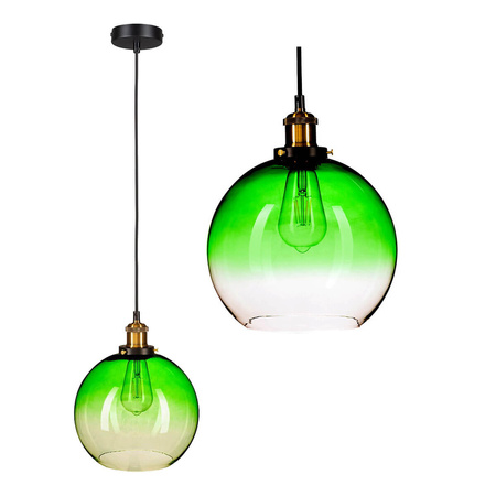 Závěsná lampa Černá a zelená Ombre E27 Stropní závěsné skleněné stínidlo Moderní