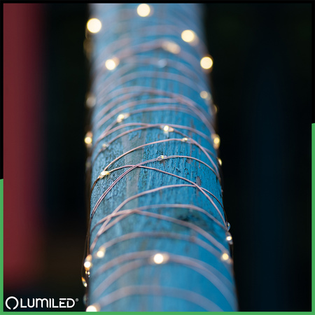 Solární Zahradní Světelný Řetěz 100x LED Dekorační Dráty 12m 2700K Teplá + DÁLKOVÉ OVLÁDÁNÍ FILO LUMILED