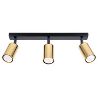 Stropní svítidlo WINX 3xGU10 Reflector Moving Black and Gold Modern SOLLUX