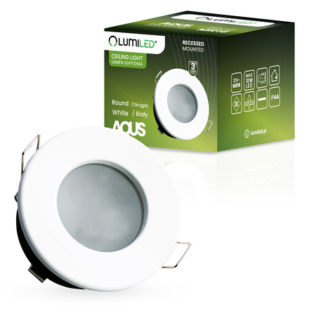 Halogenová Osvětlení Podhledová Koupelnová Hermetická GU10, IP44 Stálá Bílá AQUS LUMILED