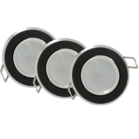 3x SUN OLAL GOLDLUX (Polux) vestavné pohyblivé stropní svítidlo. černý hliník + GU10 3.5W LED žárovka