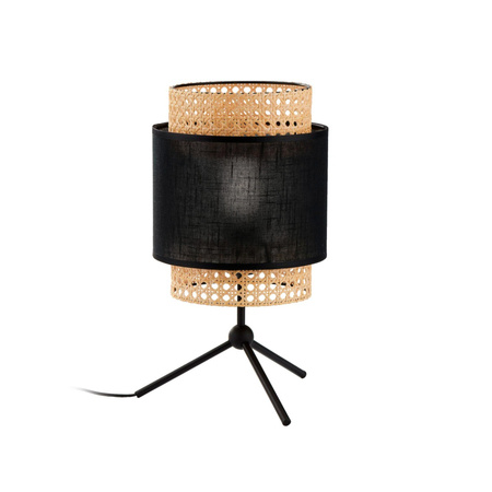 BOHO BLACK Ratanová stolní lampa černá Boho styl E27 5567 TK Lighting