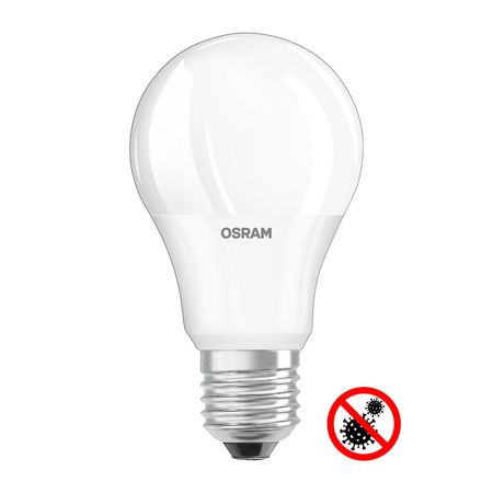 LED žárovka E27 A60 8.5W = 60W 806lm 6500K Studená bílá 200° OSRAM ANTIBAKTER.