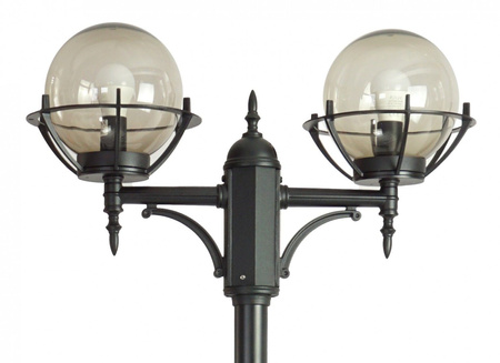Venkovní zahradní lampa tyč LANTERN E27 Koule s košíkem 200 OGMWN 2 KPO 180-280cm černá Su-Ma