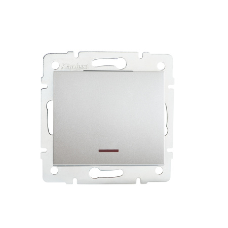 Jednopólový reverzibilní světelný spínač 10A Square Silver LOGI Kanlux
