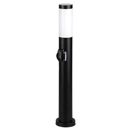 Venkovní zahradní lampa E27 BLACK SLOUP 65cm se zásuvkou 230V
