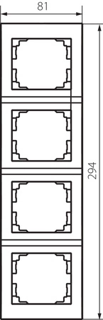 Stříbrný LOGI Kanlux Čtyřstranný vertikální rámeček pro povrchovou montáž zásuvky