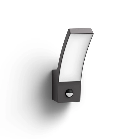 Zahradní nástěnné svítidlo LED SPLAY 3,8 W Pohybové čidlo 2700K Teplá IP44 Antracit PHILIPS