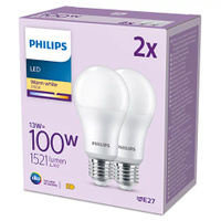 Sada 2x LED žárovka E27 A67 13W = 100W 1521lm 2700K Warm 150° PHILIPS