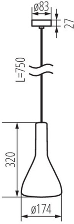ETISSA E27 šedé betonové závěsné stropní svítidlo 110cm Kanlux