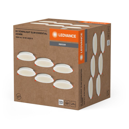 LED panelové bodové svítidlo 18W 1650lm 4000K Neutral Mesh White Essentials Downlight Ledvance