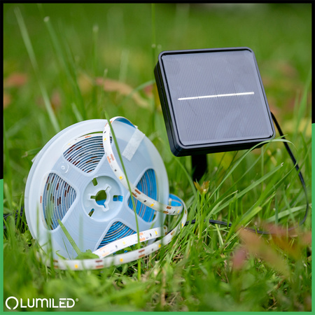 LED solární pásek 150x LED AVERO 3000K Warm IP44 5m LUMILED