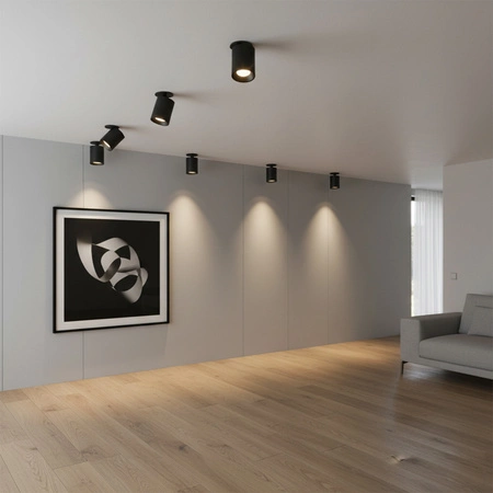 Skryté stropní svítidlo HARON GU10 Tuba Spot Moving Round Black GOLDLUX