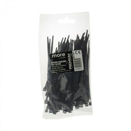 Kabelové stahovací pásky 3,6x100 mm černé UV TRIPERS PREMIUM OKP-36100W .MORE 100 ks.