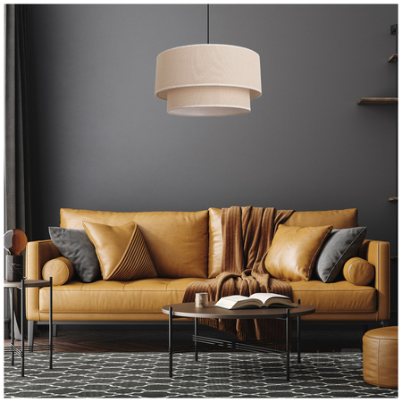 Bambusová dekorativní závěsná lampa E27 Boho Floven Round Kobi