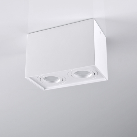 Přisazené stropní svítidlo Hadar Q2 2xGU10. pohyblivé. obdélníkové. bílé