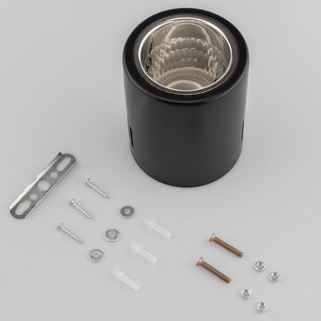 Povrchové svítidlo E27, TUBA SPOT Stálá Kulatá Černá APUS 10 LUMILED