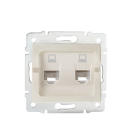 Počítačová zásuvka dvojitá nezávislá 2x RJ45 Jack čtvercová béžová LOGI Kanlux