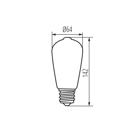 LED žárovka E27 Edison ST64 7W = 55W 725lm 2700K Warm Amber XLED Filament Kanlux