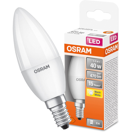 LED žárovka E14 B35 5.5W = 40W 470lm 2700K Teplá bílá 220° OSRAM STAR