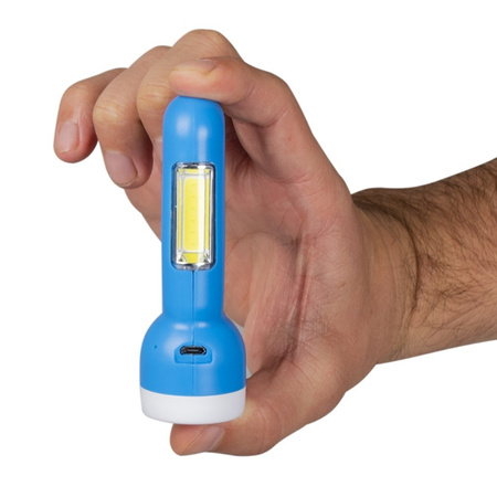 Dobíjecí ruční svítilna LED 100lm 2v1 s bočním světlem COB 300lm VAYOX