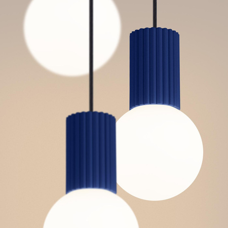 Stropní závěsné svítidlo 3x G9 Round Navy Blue Modern Matte Halo Sollux