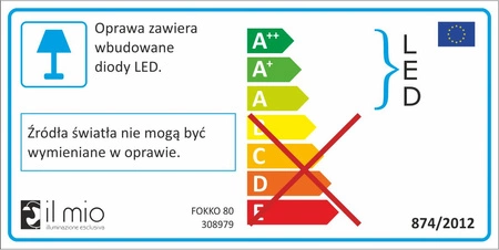 LED FOKKO 9W 3000K WHITE GOLDLUX módní závěsné. stropní svítidlo (Polux)
