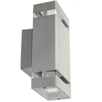 Dvojité Masterled HANA LED fasádní zahradní nástěnné svítidlo 2x GU10 ALUMINIUM šedé IP54