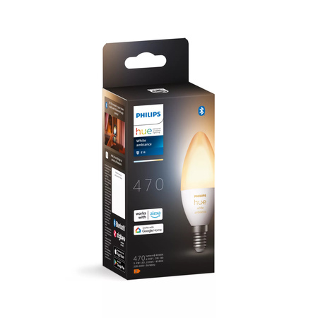 LED svíčka E14 B39 4W CCT PHILIPS HUE White & Ambiance Bluetooth Zigbee žárovka