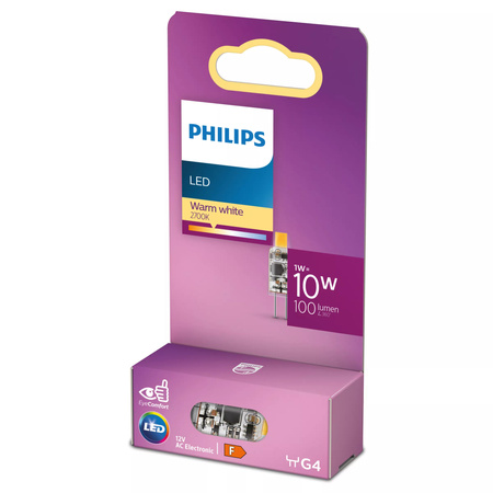 LED žárovka G4 Capsule 1W = 10W 100lm 2700K Warm 12V Philips