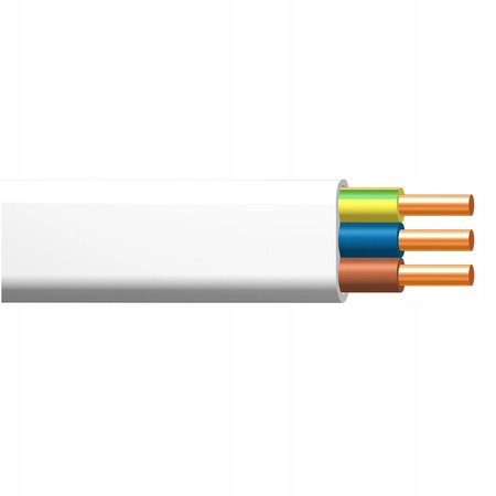 Kabel YDYp żo 450/750V 3x1mm Bílý 1m KABEL EL.