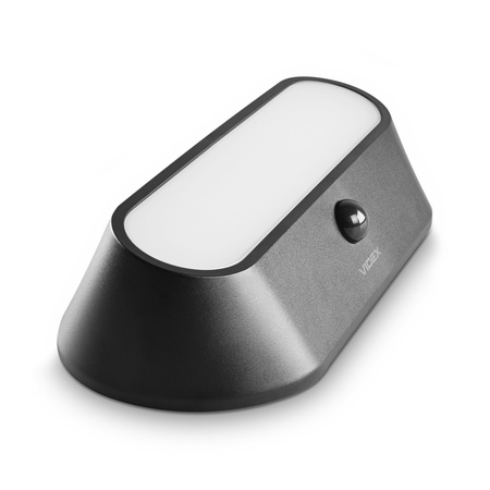 Solární reflektor se senzorem 500lm 5000K neutrální 120° 3,2V IP54 IK07 povrchová montáž černá VIDEX