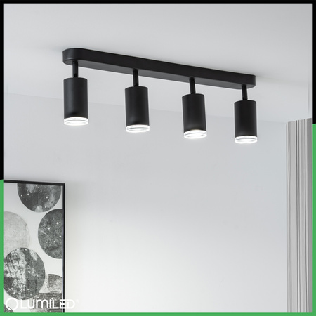 Nástěnné svítidlo LED Spot Reflector 4x GU10 IP44 ADERO Black Lumiled