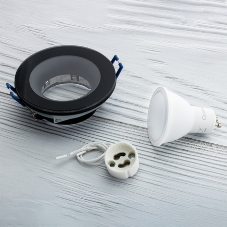 AQUA HALOGEN Svítidlo zapuštěné pevné kulaté černé GU10 IP44