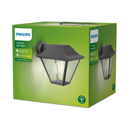 Zahradní lampa LED nástěnná lampa ALPENGLOW myGarden E27 IP44 Lucerna pro péřové antracitové PHILIPS