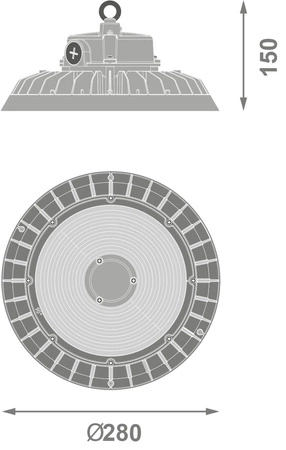 LED průmyslové lampy 200W 30000lm 6500K Cold Black IP65 IK08 High Bay E Ledvance