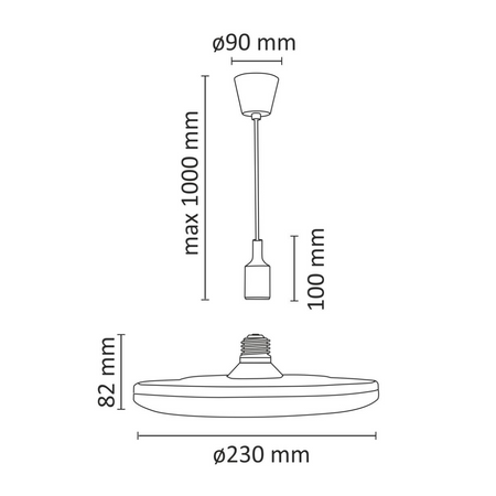 Stropní závěsné svítidlo KIKI 1xE27 15W MODRÁ 3000K GOLDLUX (Polux)