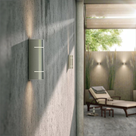 Zahradní lampa LED nástěnná lampa SUNSET myGarden 2x1W 2700K IP44 Horní-Spodní Stříbrná PHILIPS