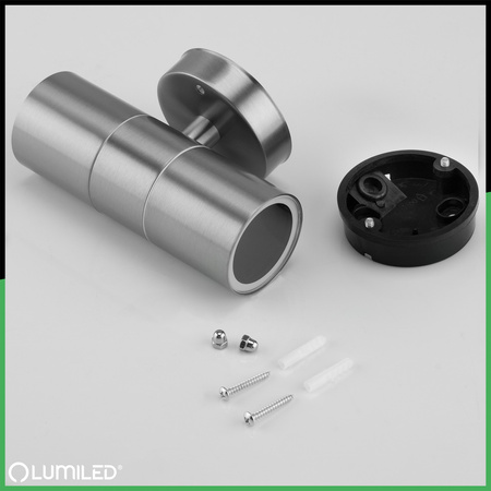 Zahradní nástěnná lampa GU10, IP44 nastavitelné nahoru a dolů Černá INOX LUMILED