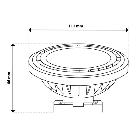 10x Žárovka LED AR111, G53 15W = 100W 1521lm 3000K 12V Teplá bílá 38° LUMILED