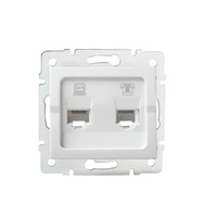 Počítačová a telefonní zásuvka RJ45 RJ11 Square White LOGI Kanlux