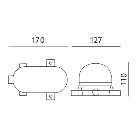 LED světlo E27 CHANNEL Garage Light Oval 60W Grid Metal IP44 White KOBI