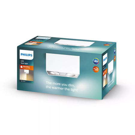 LED halogenové svítidlo pro povrchovou montáž 2x 4,5W BOX Moving white PHILIPS