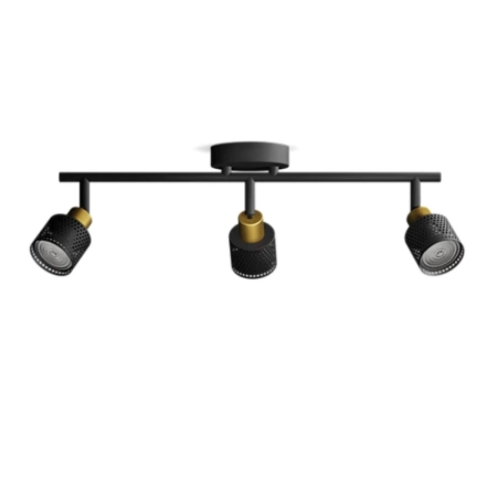 Reflektorové stropní svítidlo 3x GU10 černá-měděná Niall Philips