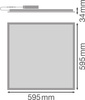 LED panelové kancelářské stropní světlo 33W 3630lm 6500K studené stmívatelné povrchově montované bílé 60x60cm UGR19 kompaktní Ledvance
