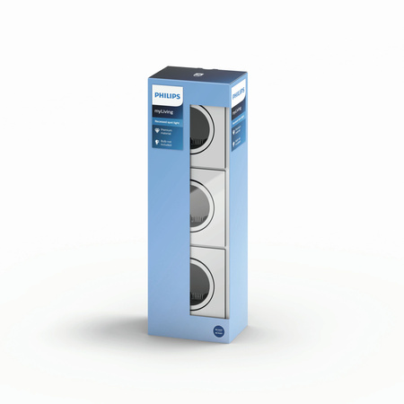 Zásuvné halogenové svítidlo DONEGAL 3x GU10 Square Movable Satin PHILIPS