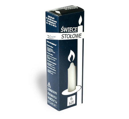 Stolní svíčka 6 ks. tradiční bílá. neparfémovaná